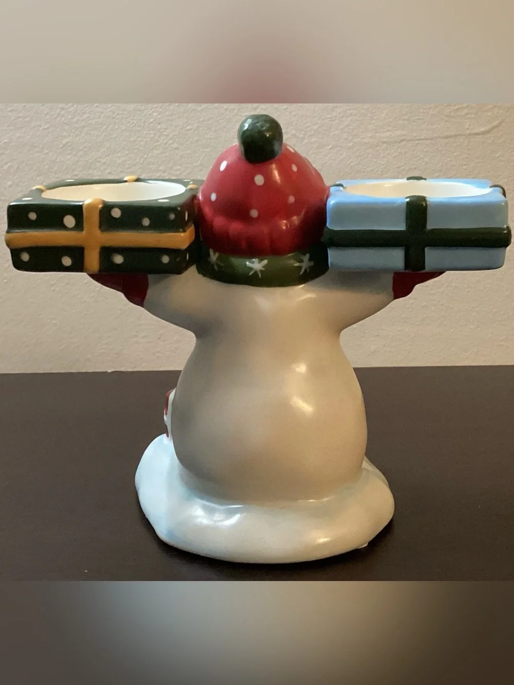 Yankee Candle Snowman Tealight Holder Holiday Decor Snowman Figurine
